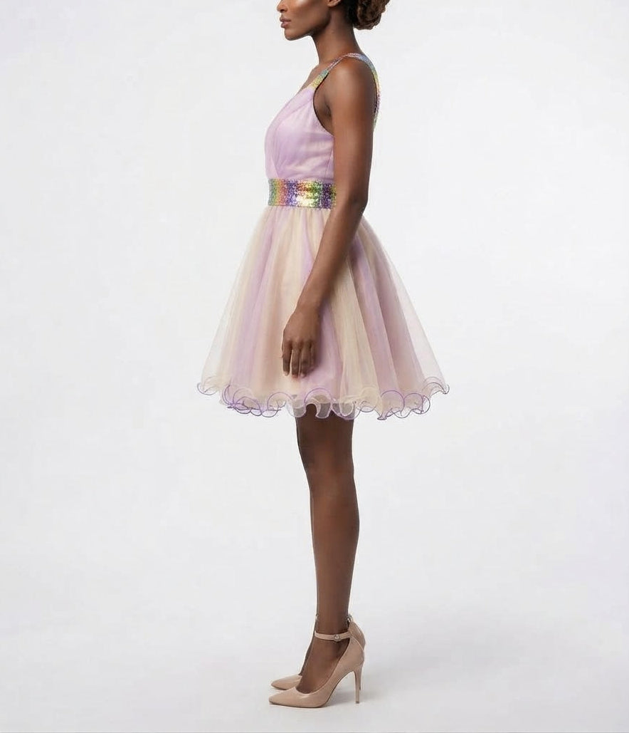 Let's Design Aurora Twilight Sequin Cocktail Dress
