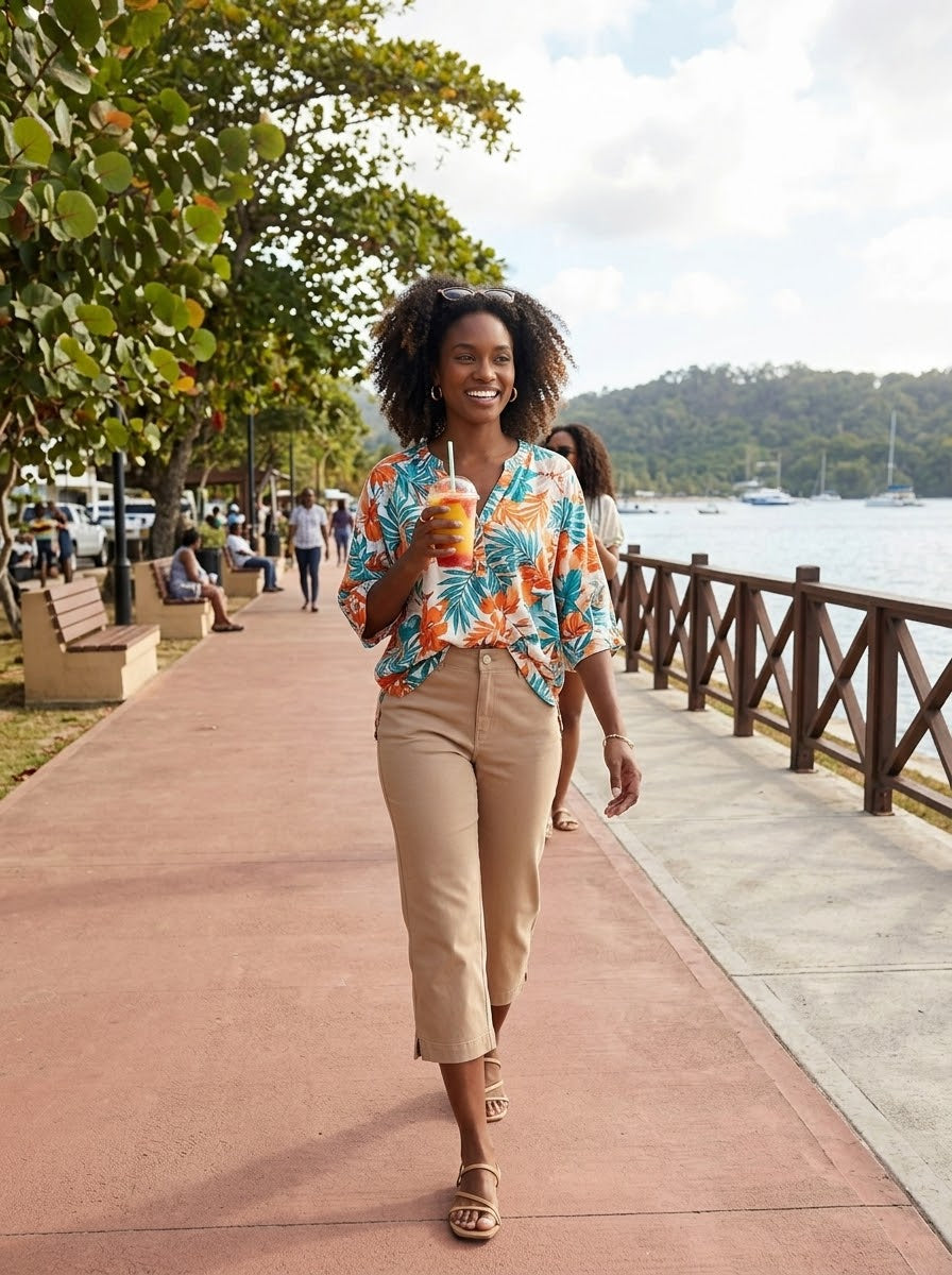 QQMY Classic Side-Slit Capri