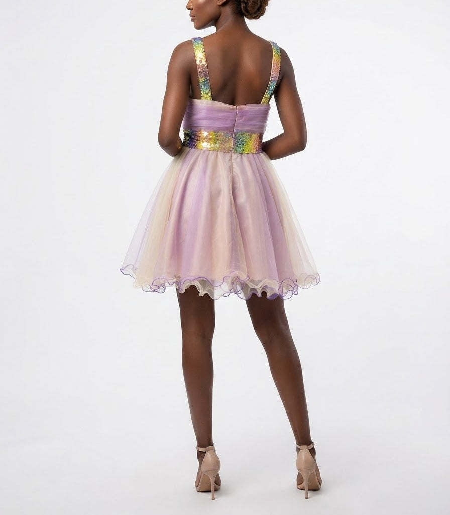 Let's Design Aurora Twilight Sequin Cocktail Dress