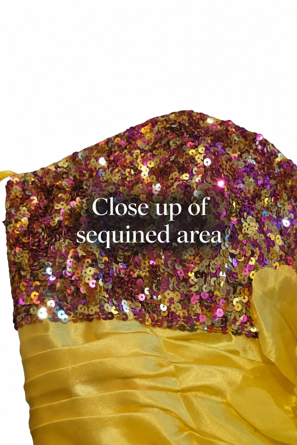 Aspeed USA Golden Sequin & Tulle Cocktail Dress